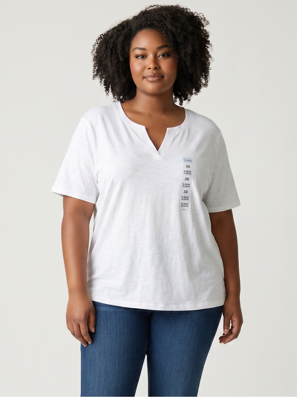 Classic White Notch-Neck Tee - Casual Everyday Top New size 3X Croft & Barrow